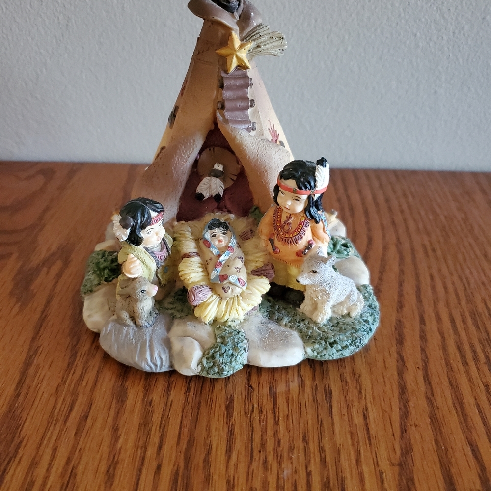 Native American Kids Nativity Scene